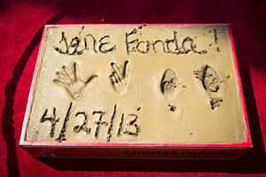 Fonda's hand and foot print